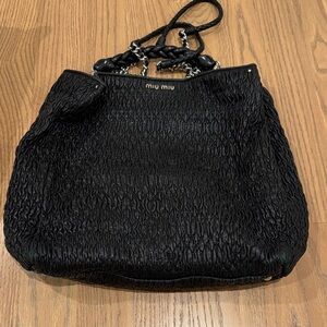 Miu Miu Textured Black Shoulder Bag